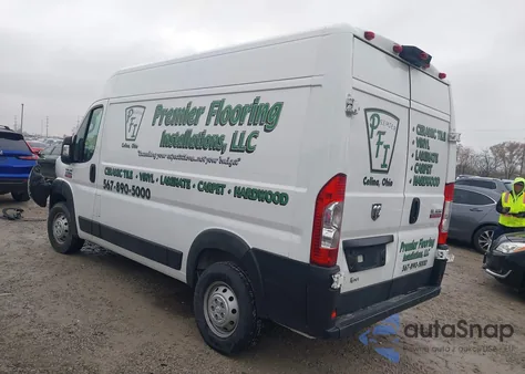 2019 Ram Promaster 2500 High Roof 136 Wb from USA, damaged, VIN 3C6TRVCG6KE539555